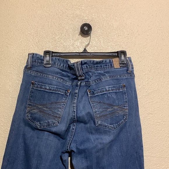 Maurices Jeans 11/12 Long Junior Blue Molli Flare/Bootcut Distressed Stretch - Picture 12 of 16